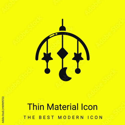 Baby Mobile minimal bright yellow material icon