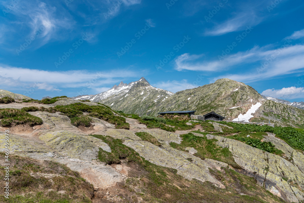 Landscape near Lake Totensee on the Grimsel Pass near Oberwald