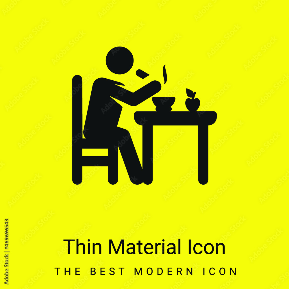 Breakfast minimal bright yellow material icon Breakfast minimal bright yellow material icon