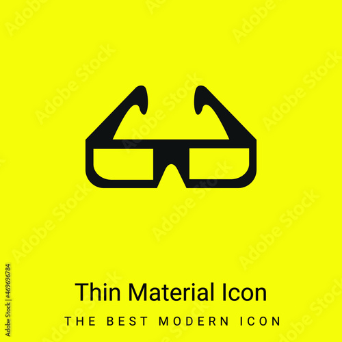 3D Glasses minimal bright yellow material icon