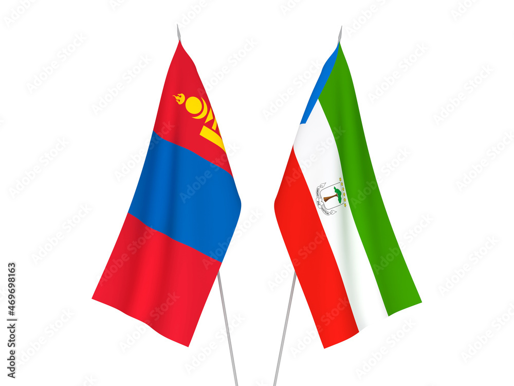 Mongolia and Republic of Equatorial Guinea flags