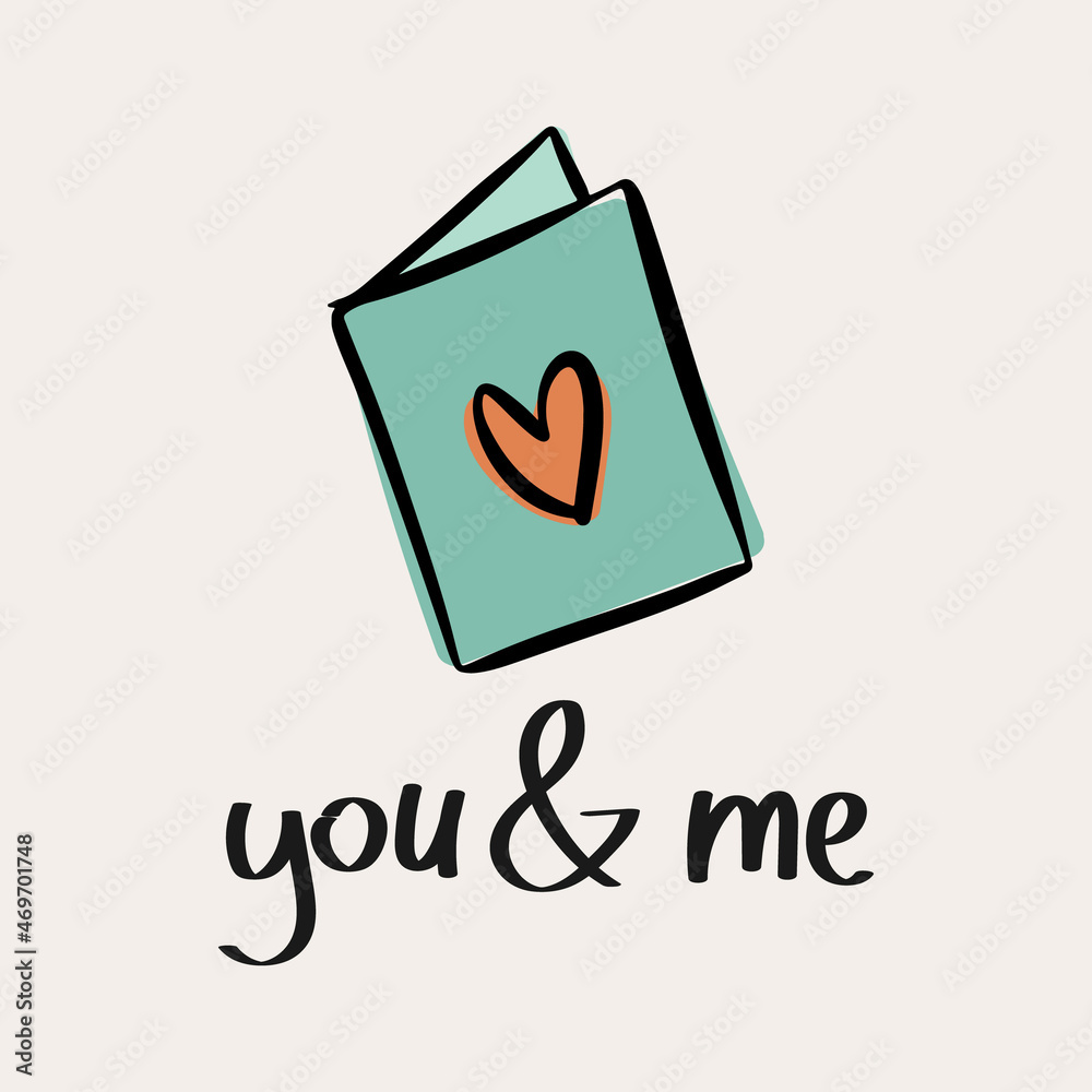 St.Valentine's day vector illustration in boho colours. Hand drawn elements with hearts and lettering. For posters, cards, invitations. St.Valentine's day vector illustration in boho colours. Hand drawn elements with hearts and lettering. For posters, cards, invitations.