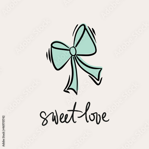 St.Valentine's day vector illustration in boho colours. Hand drawn elements with hearts and lettering. For posters, cards, invitations.
