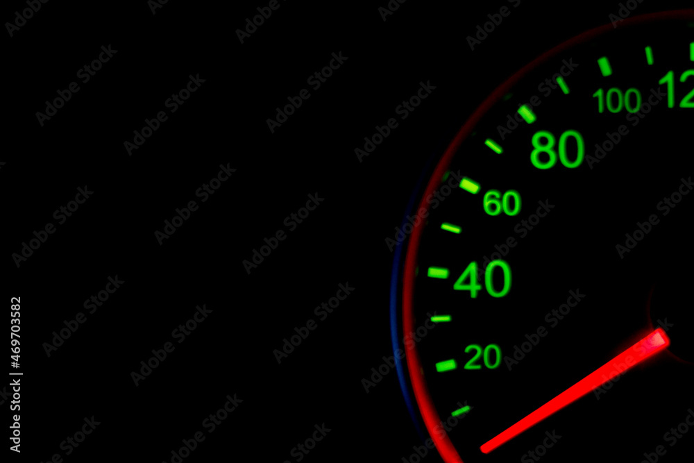 speedometer on car dashboard