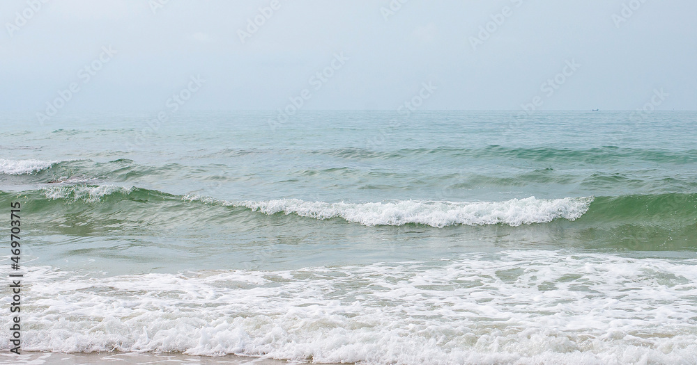 Sea water waves bubble Coastal natural environment