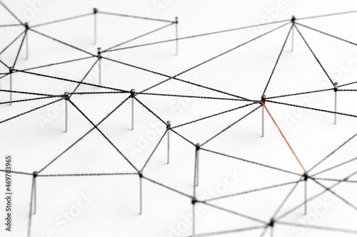 Business network background, connecting dots, technology design