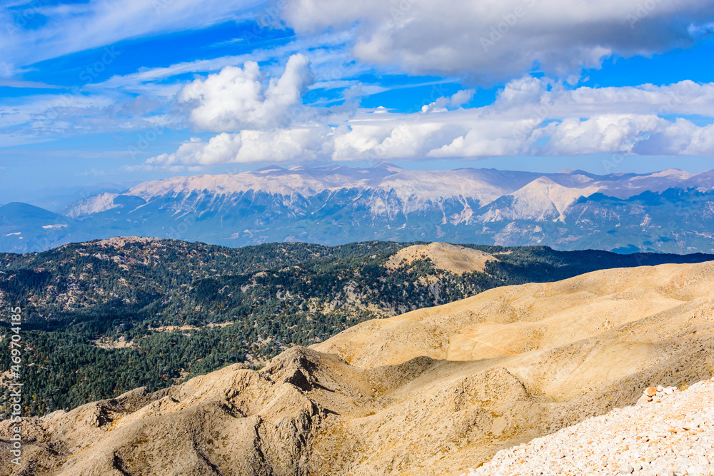 View on Taurus mountains from the summit of Tahtali mountain