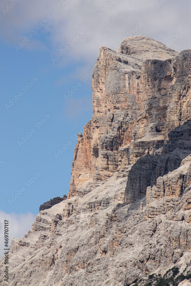 Fototapeta premium View of Dolomites with blue sky and clouds