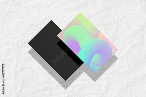 Colorful abstract business card, realistic design with blank space photo