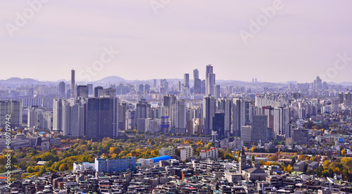 남산에서 바라본 가을의 서울전경