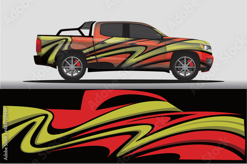 Car livery wrap decal  rally race style vector illustration abstract background