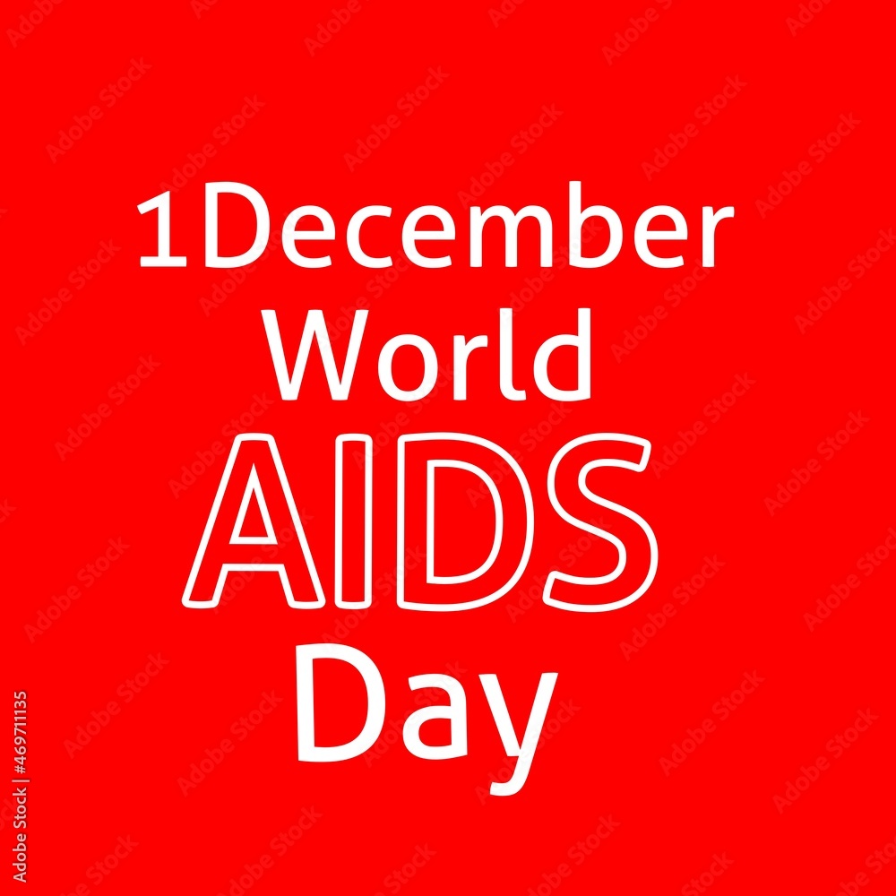 World Help Day. Red heart December 1st. AIDS awareness. HIV disease. Banner with the words Stop AIDS. The heart that dictates