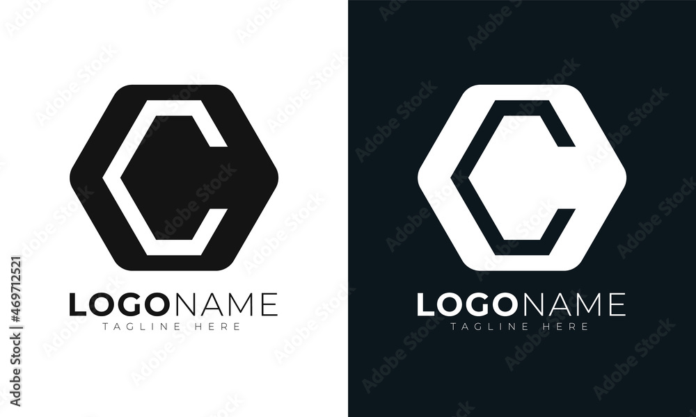 Initial letter c logo vector design template. With Hexagonal shape. Polygonal style. Initial letter c logo vector design template. With Hexagonal shape. Polygonal style.