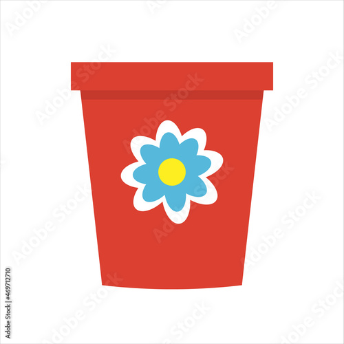 Flower pot. Vector illustration for various designs, decoration of stickers, posters, cards.