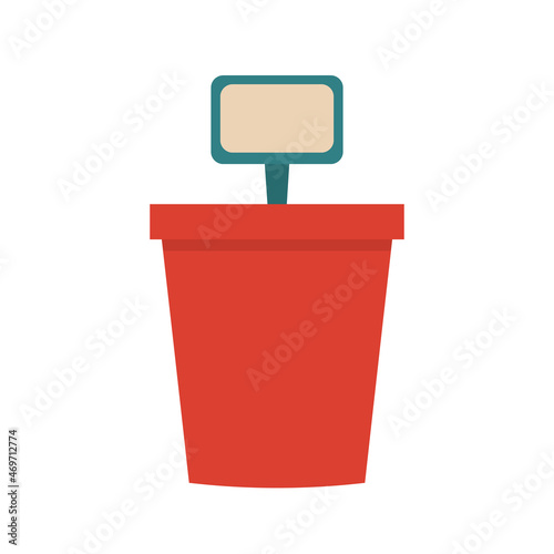 Seedling pot. Vector illustration for various designs, decoration of stickers, posters, cards.