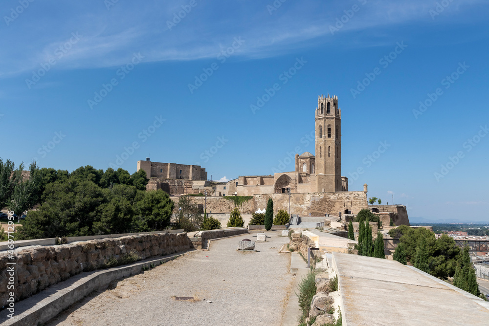 Lleida cathedral one hot summer day