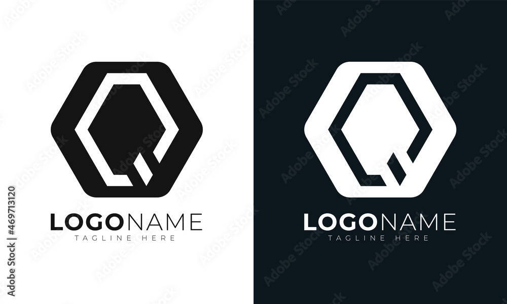 Initial letter q logo vector design template. With Hexagonal shape. Polygonal style. Initial letter q logo vector design template. With Hexagonal shape. Polygonal style.