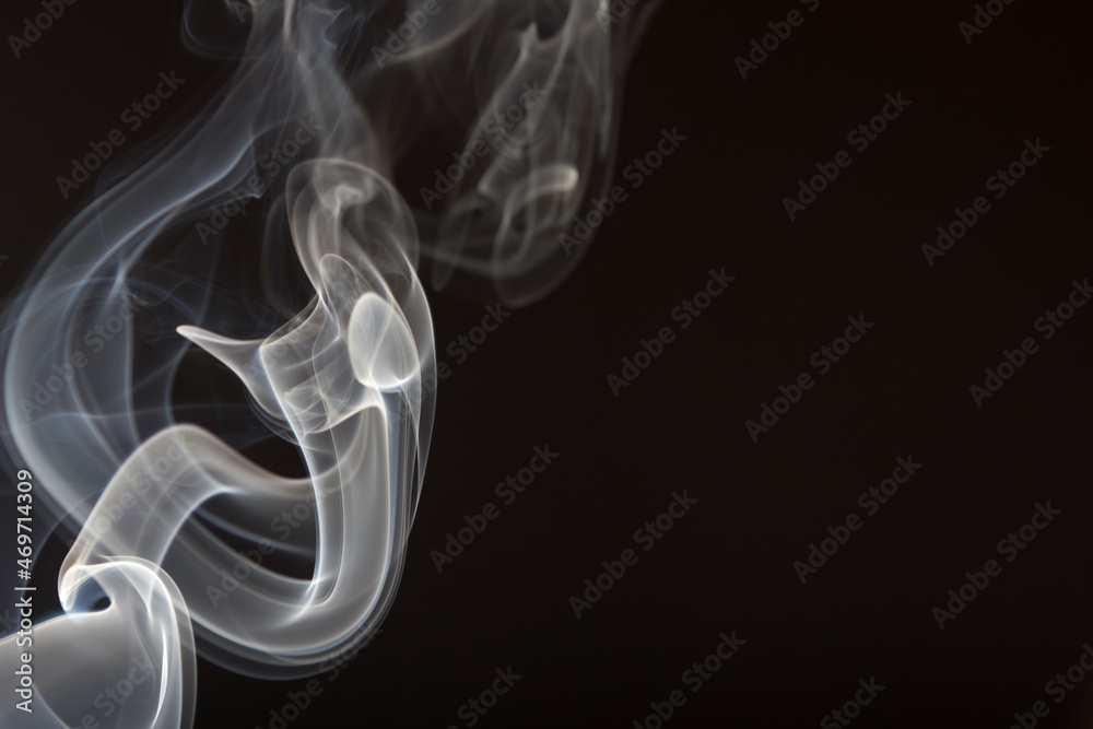 Fototapeta premium Smoke on black background with copy space.
