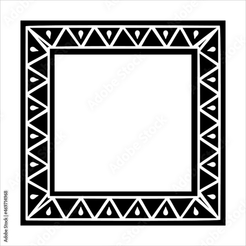 mexican border, black square frame with mexican pattern 