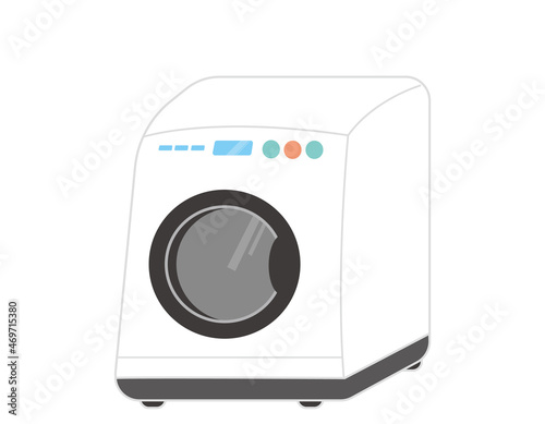 ドラム式　洗濯機　家電　シンプルイラスト