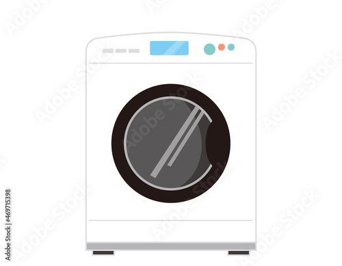 ドラム式　洗濯機　家電　シンプルイラスト