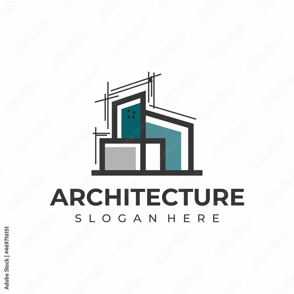 awesome line architecture logo design concept for your business logo