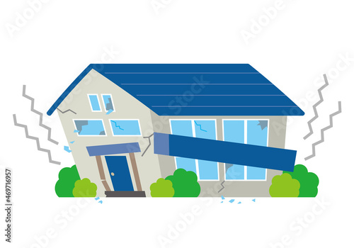 地震で壊れる家