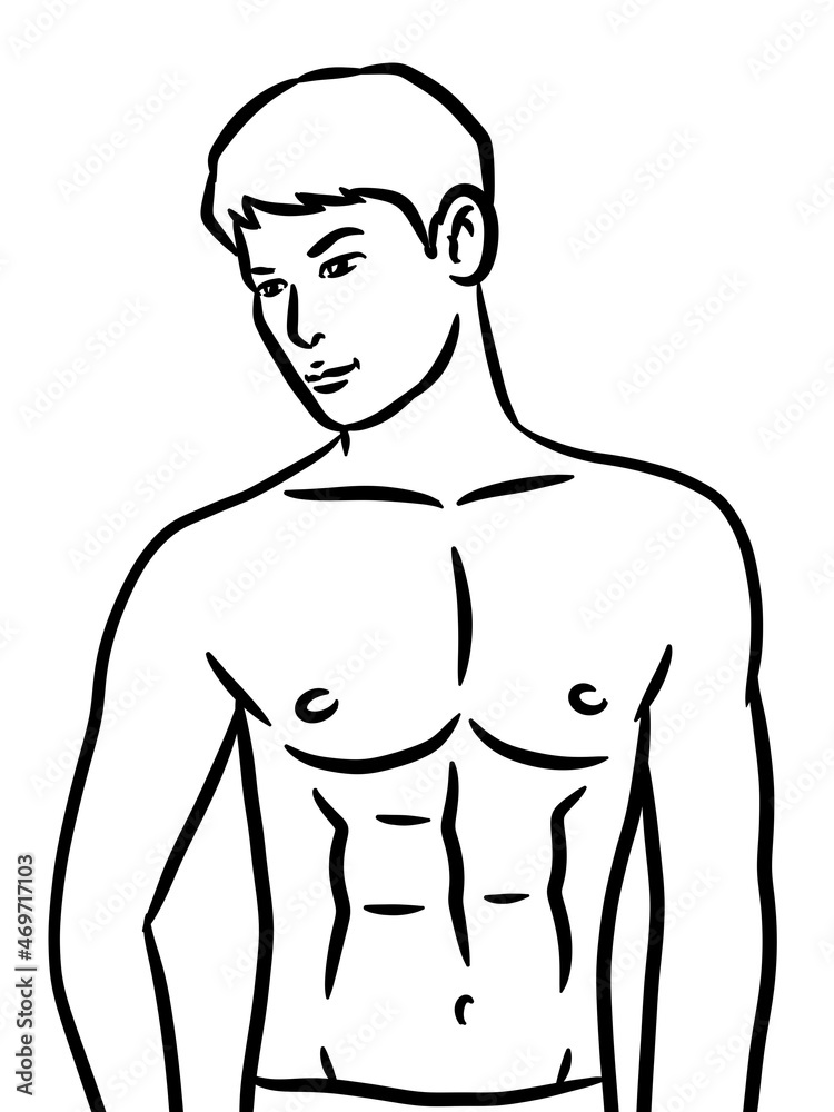 Fototapeta premium black and white of man for coloring