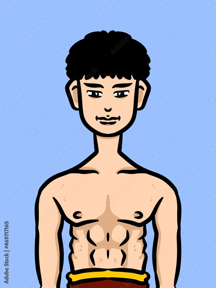 cute man cartoon on blue background cute man cartoon on blue background