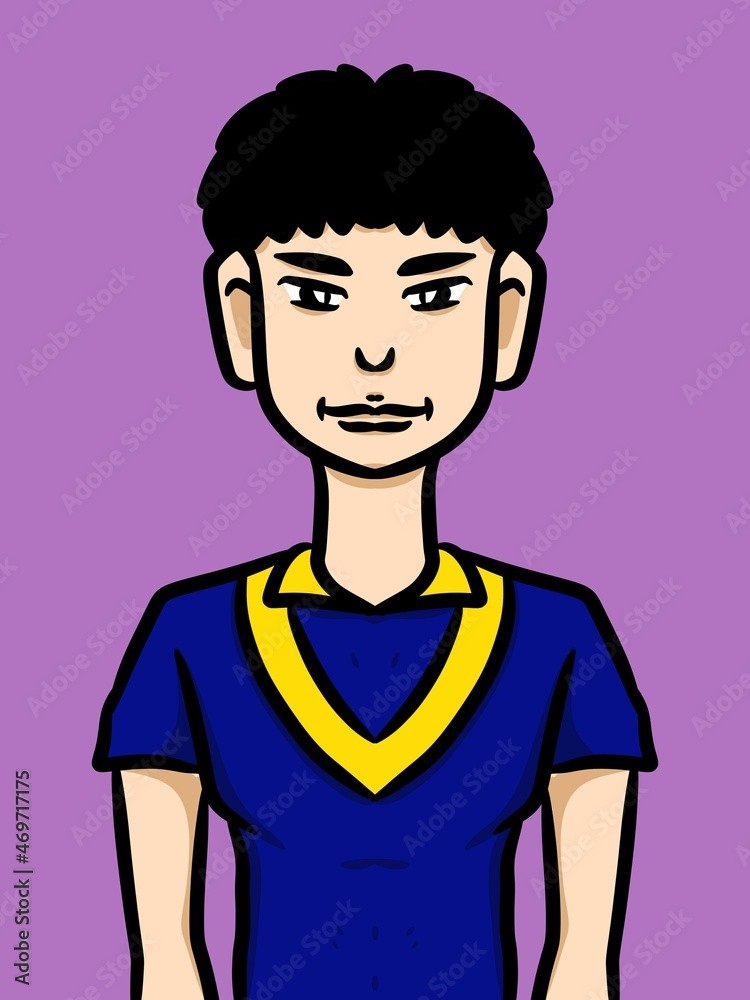cute man cartoon on purple background cute man cartoon on purple background