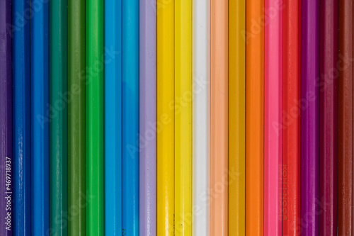 Colored pencils close-up, drawing equipment
