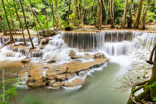 Huai Mae Khamin Waterfall 2nd Tier, Khuean Srinagarindra National Park, Kanchanaburi, Thailand