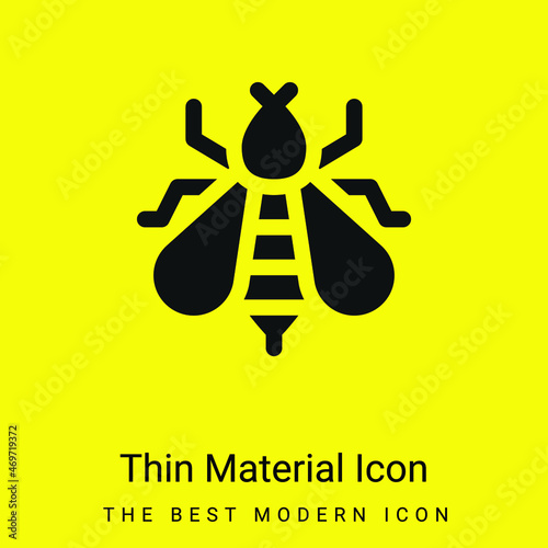 Bee minimal bright yellow material icon