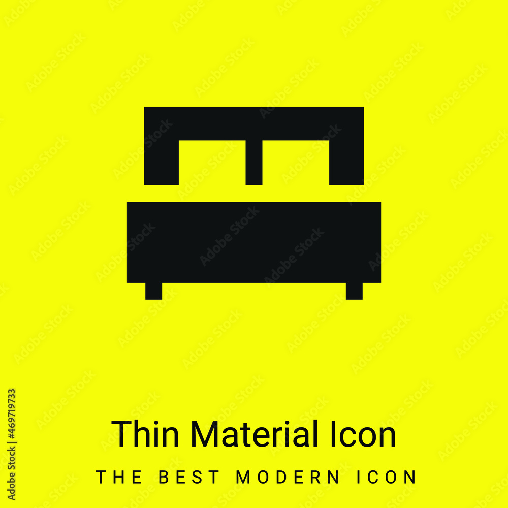 Bed minimal bright yellow material icon Bed minimal bright yellow material icon