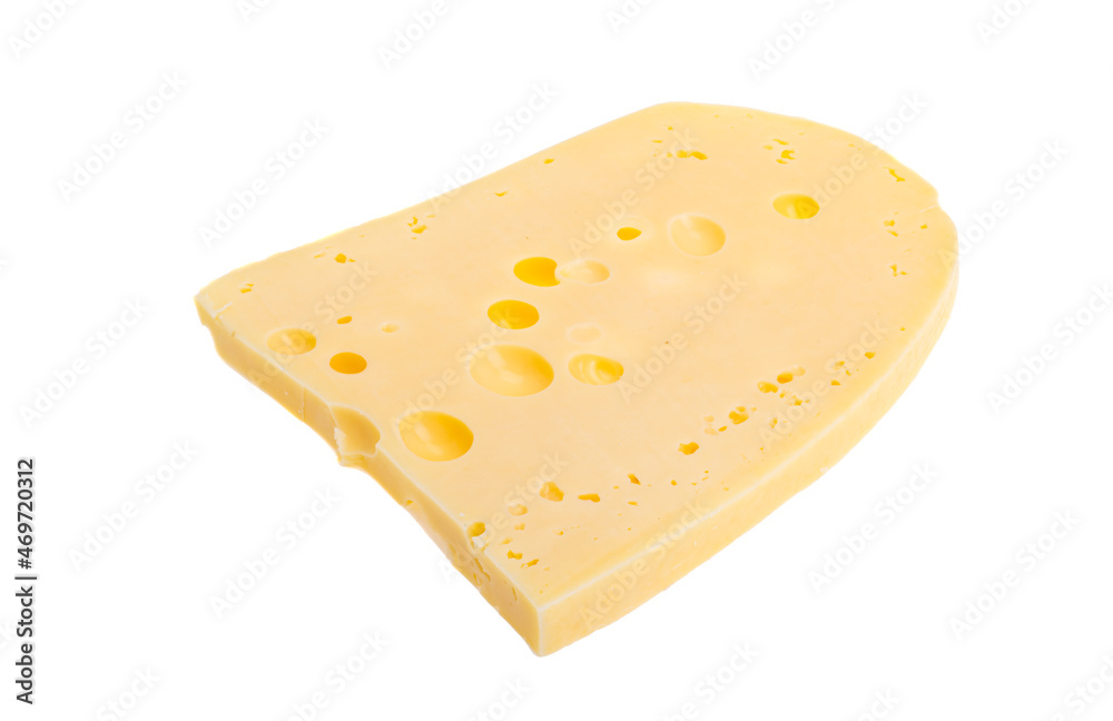 big piece of cheese isolated