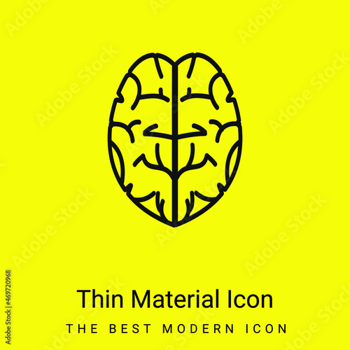 Brain minimal bright yellow material icon