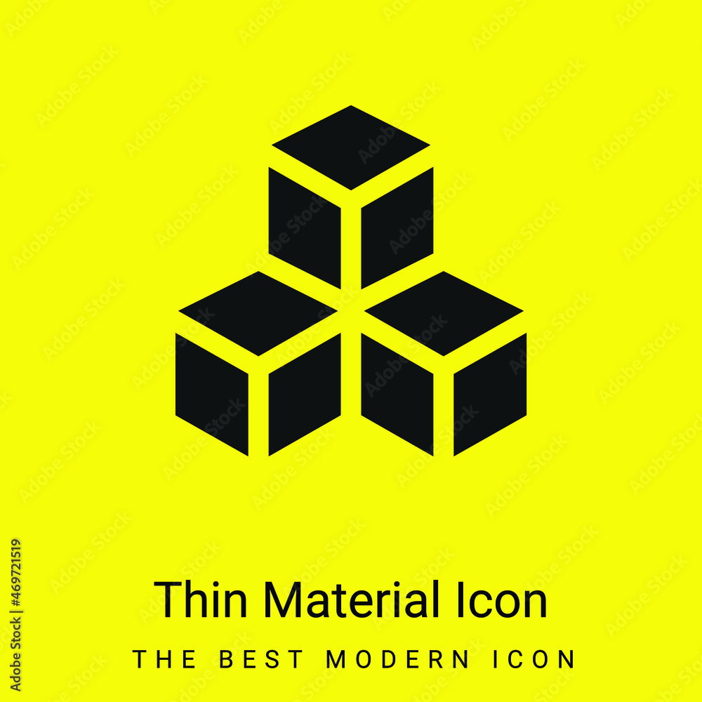 Obraz premium 3d minimal bright yellow material icon