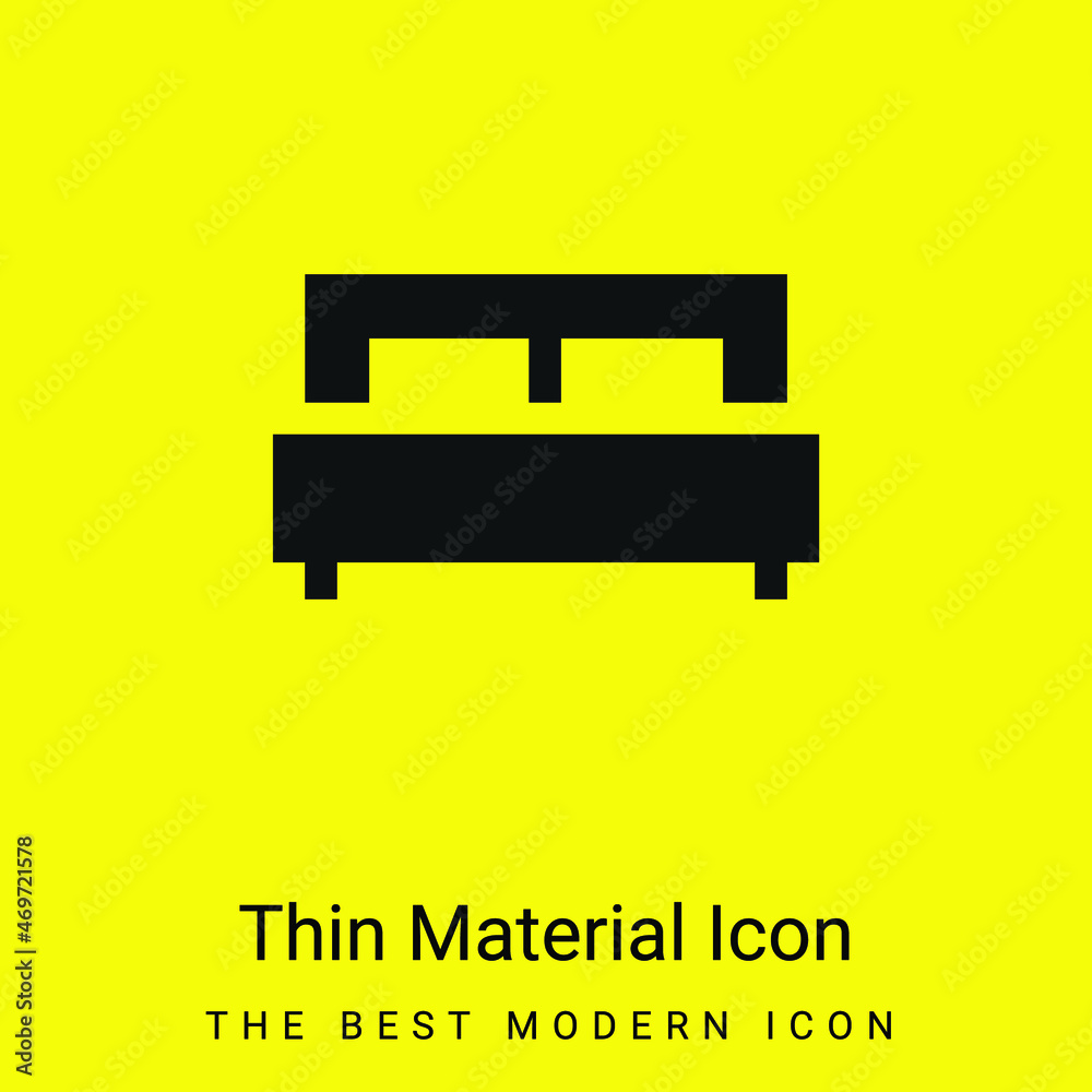 Bed minimal bright yellow material icon