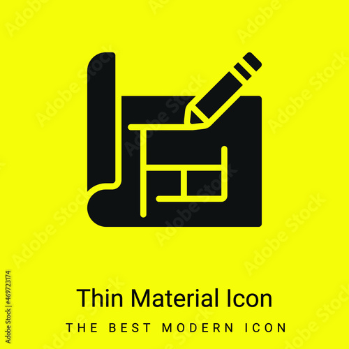 Blueprint minimal bright yellow material icon