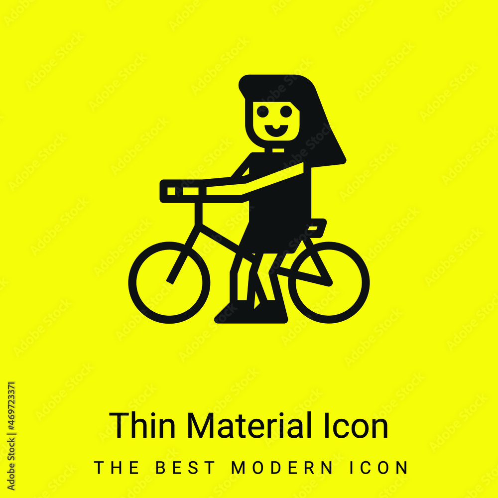 Bicycle minimal bright yellow material icon