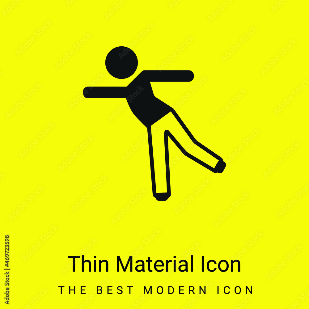 Boy Standing On One Leg minimal bright yellow material icon Boy Standing On One Leg minimal bright yellow material icon