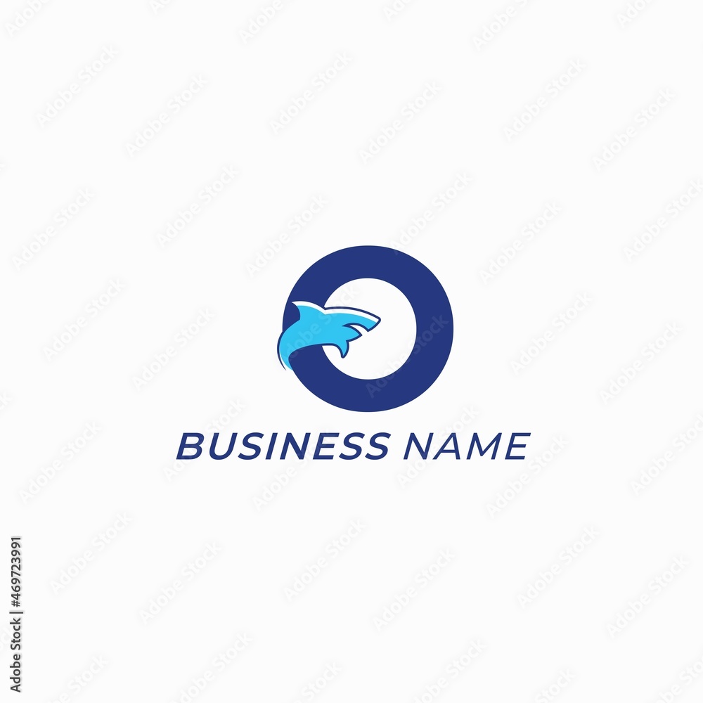 design logo combine shark and letter O design logo combine shark and letter O