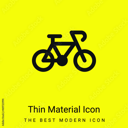 Bike minimal bright yellow material icon