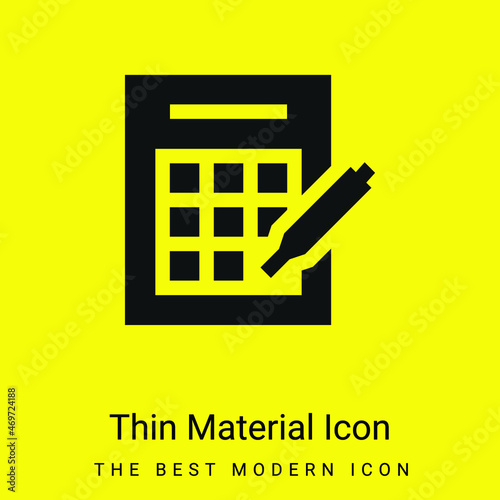 Bingo minimal bright yellow material icon