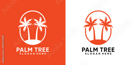 palm tree logo design with stlye and creative concept