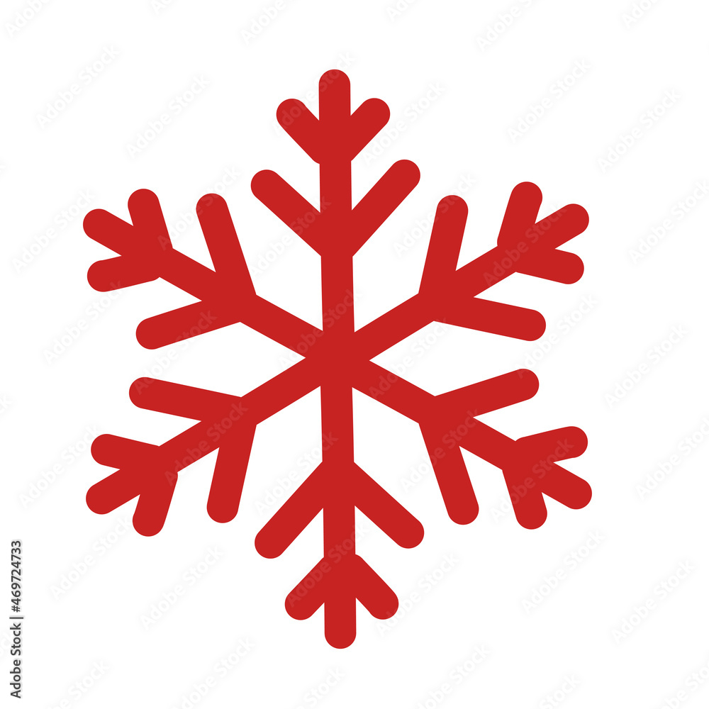 Red winter snowflake decor element vector illustration Red winter snowflake decor element vector illustration