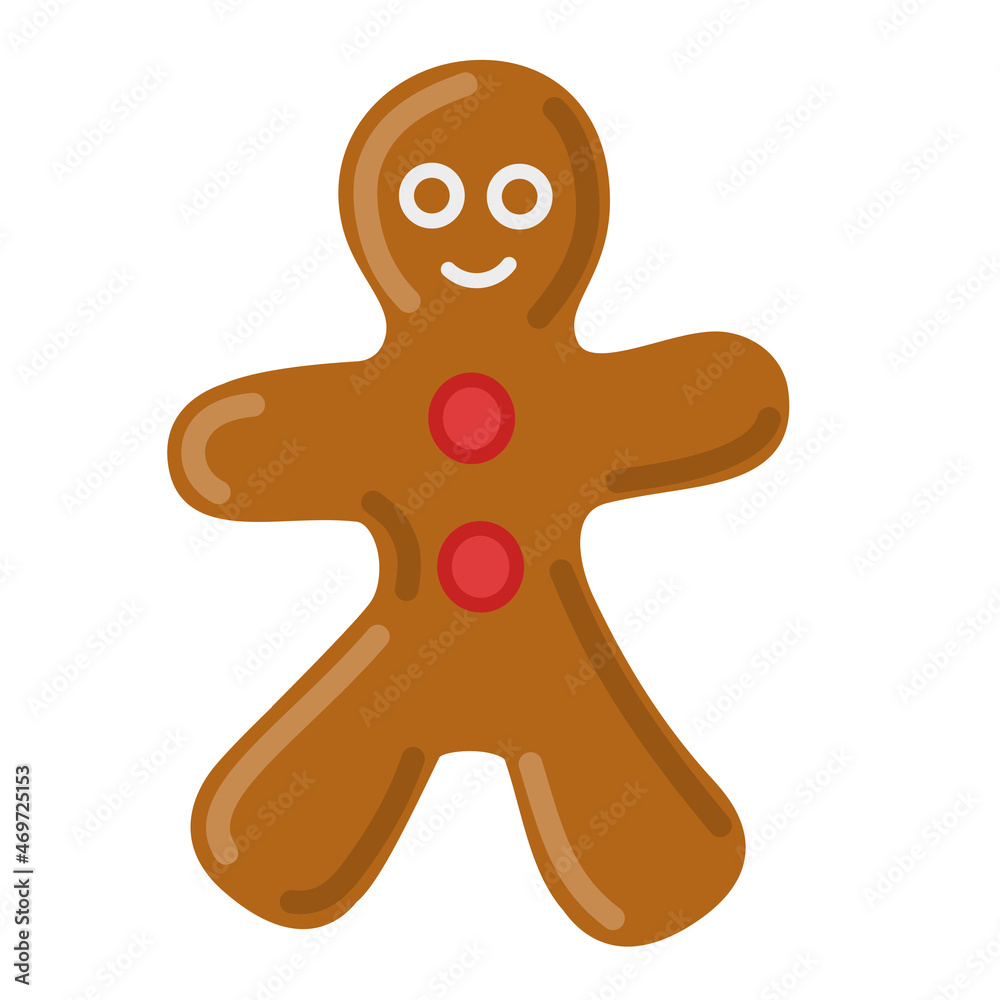 Gingerbread man cookie with sugar frosting vector illustration Gingerbread man cookie with sugar frosting vector illustration