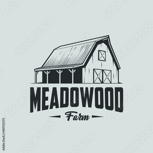 Barn farm logo vector isolated. Perfect logo for farm and cattle related industry photo