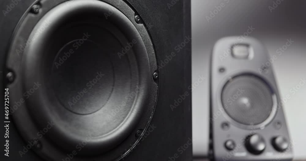Subwoofer membrane moving to high volume music Subwoofer membrane moving to high volume music