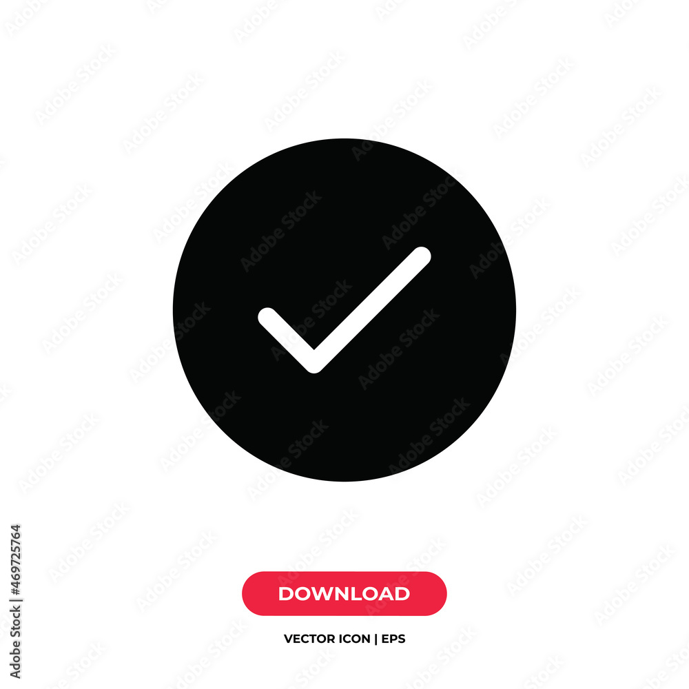Check mark icon vector. Tick sign Check mark icon vector. Tick sign
